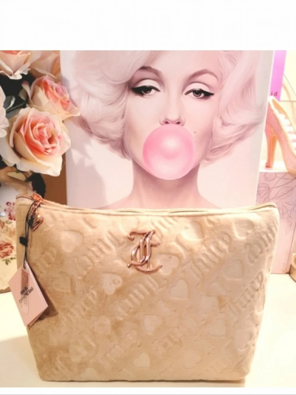 🌺Juicy Couture Logo Cosmetic Bag Cosmetic Case Travel Bag